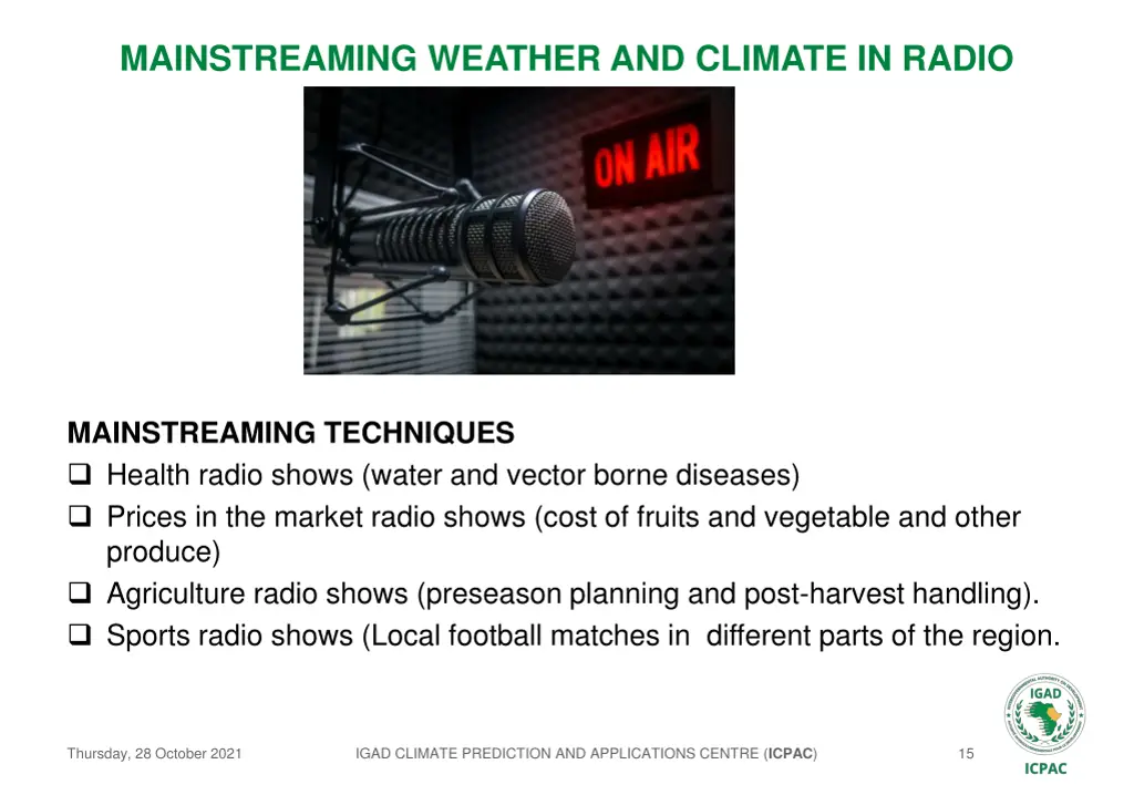 mainstreaming weather and climate in radio 14