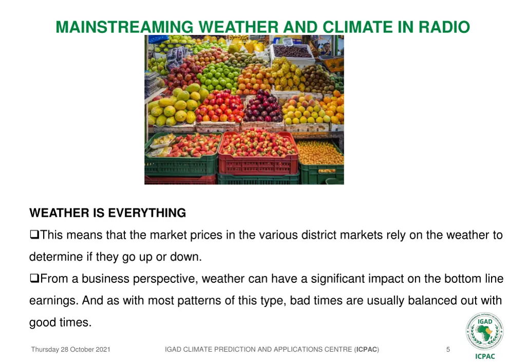 mainstreaming weather and climate in radio 4