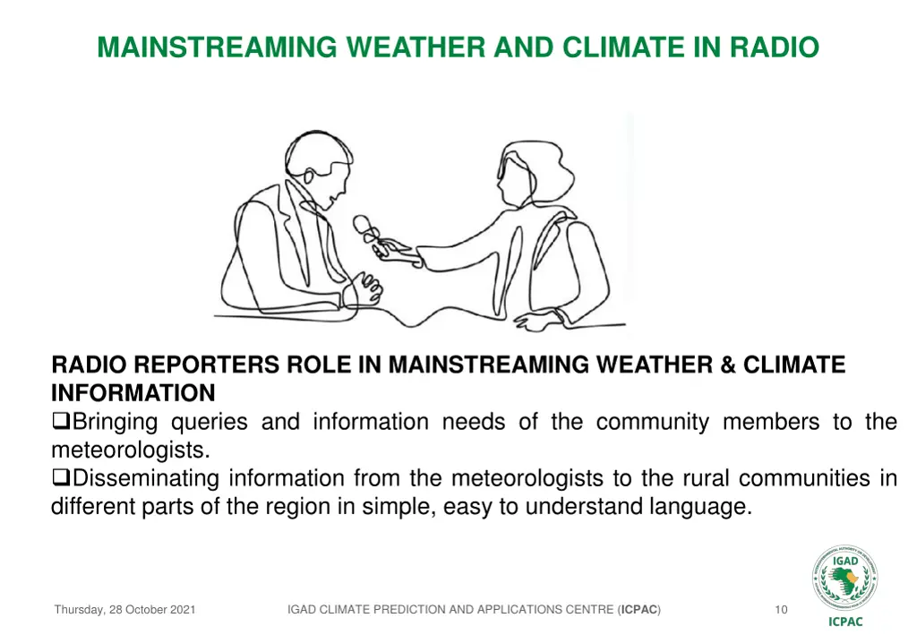 mainstreaming weather and climate in radio 9