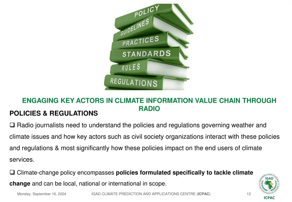 engaging key actors in climate information value 10