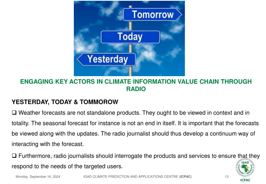 engaging key actors in climate information value 11