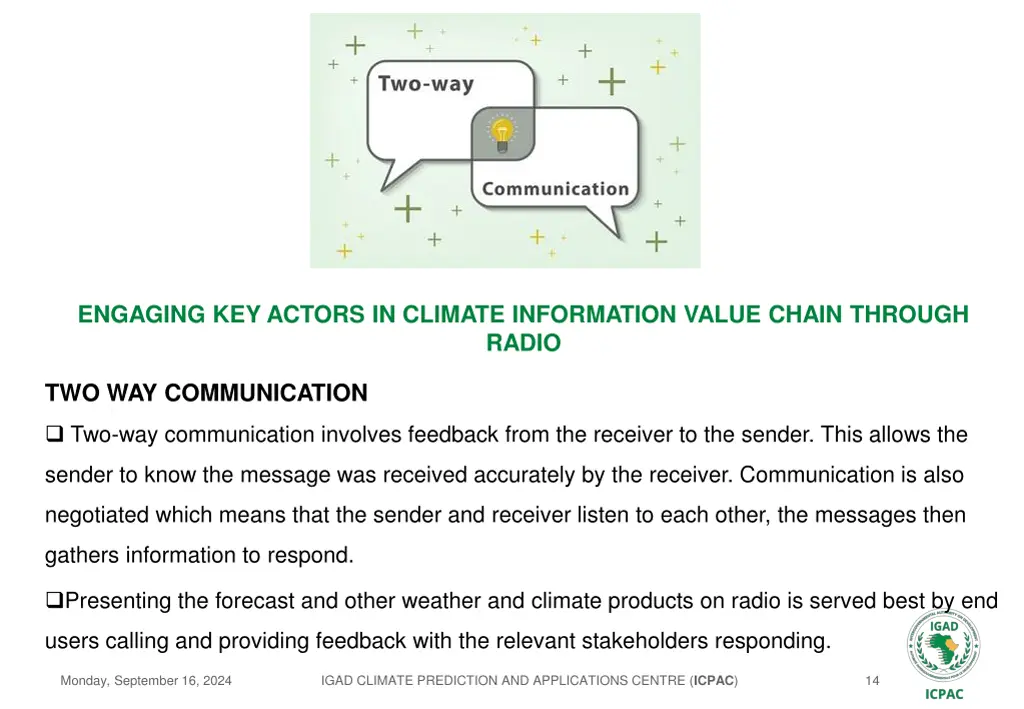 engaging key actors in climate information value 12