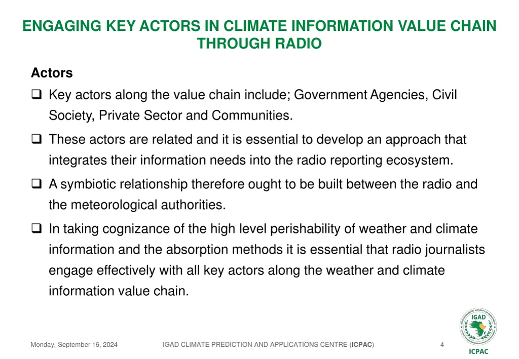 engaging key actors in climate information value 3