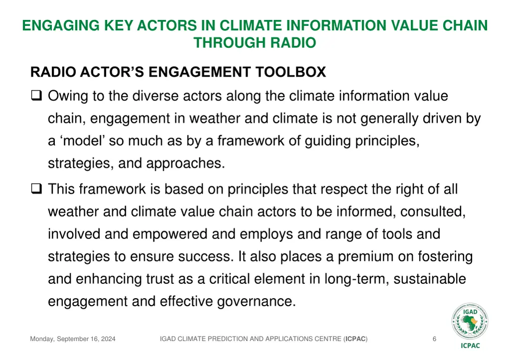 engaging key actors in climate information value 5