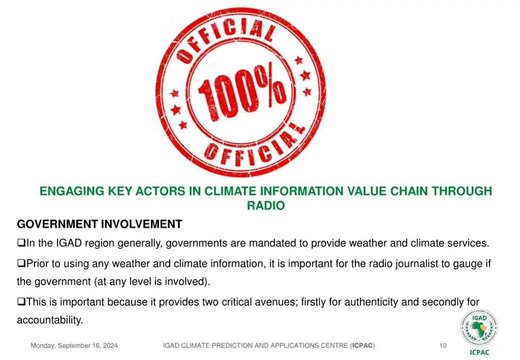 engaging key actors in climate information value 8