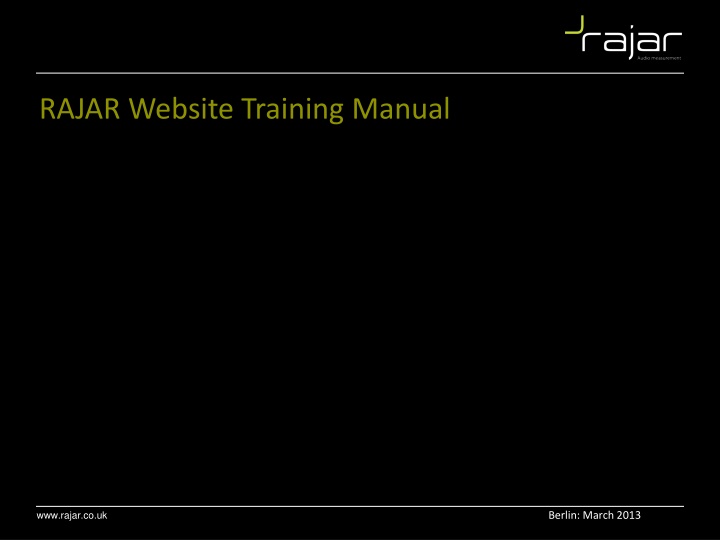 rajar website training manual