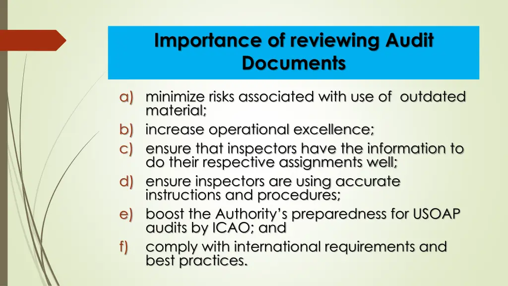 importance of reviewing audit documents