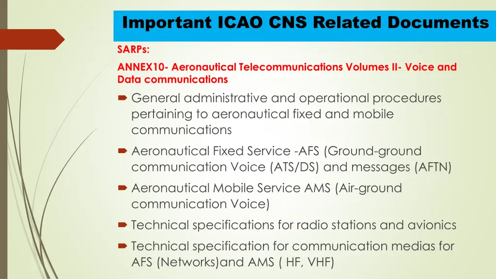 important icao cns related documents 2