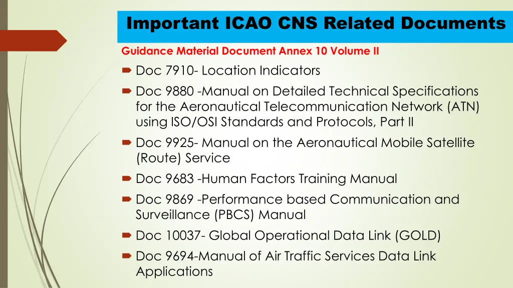 important icao cns related documents 3