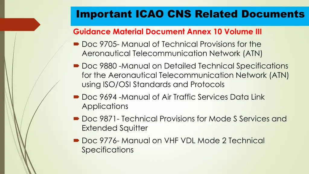 important icao cns related documents 5