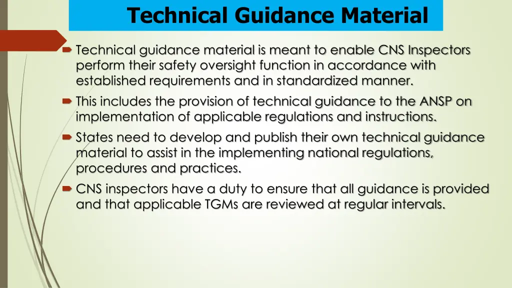 technical guidance material