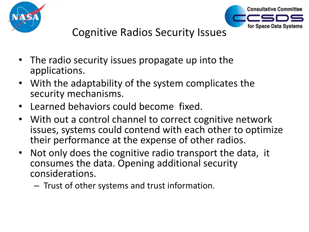 cognitive radios security issues