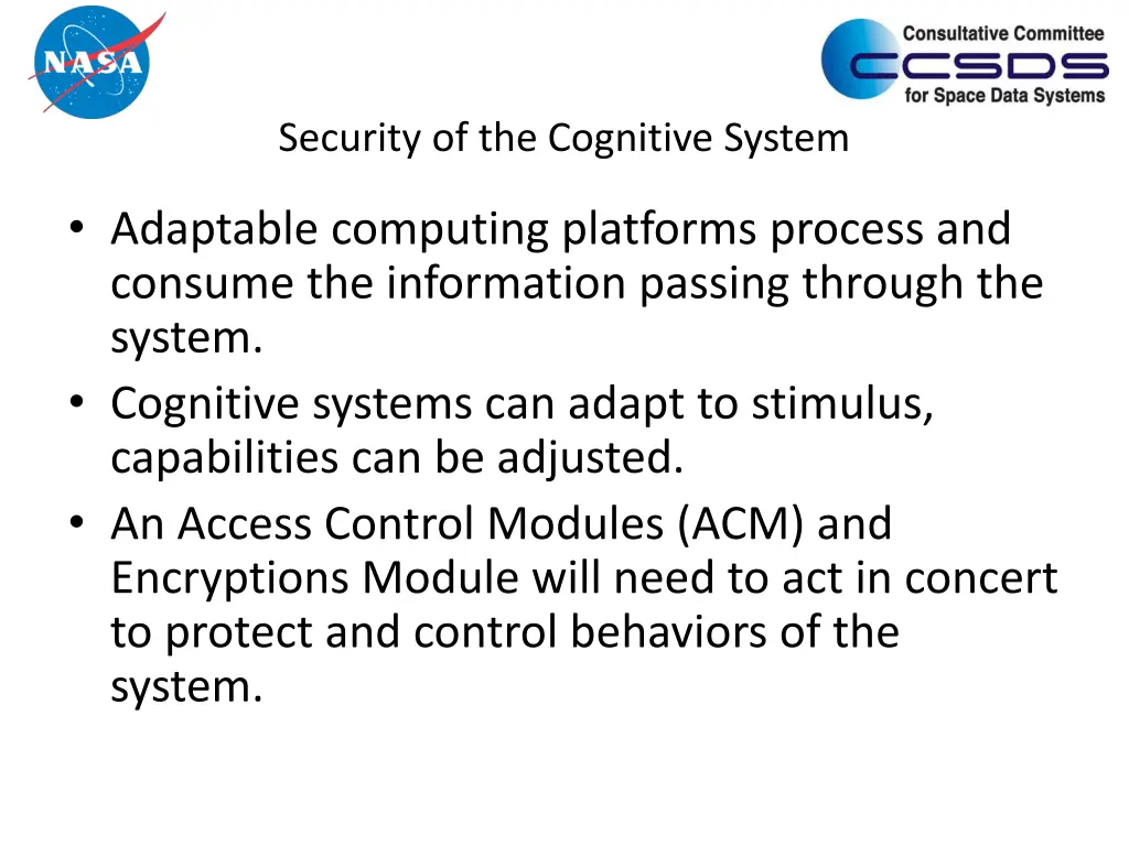 security of the cognitive system