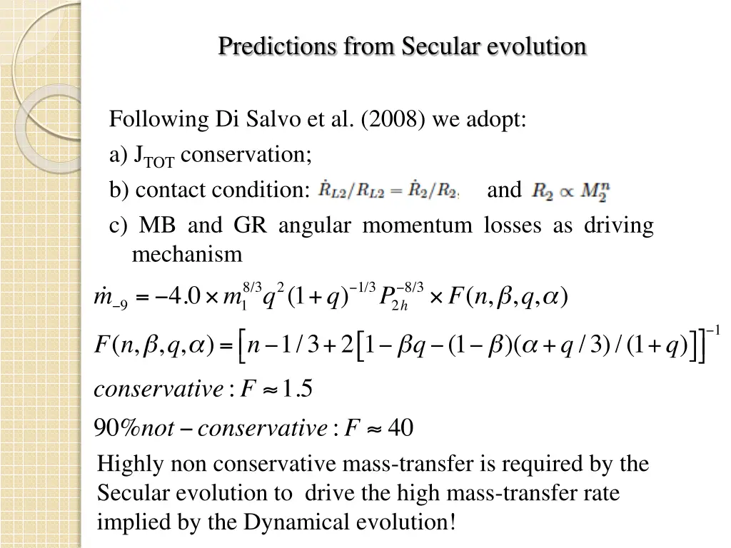 predictions from secular evolution