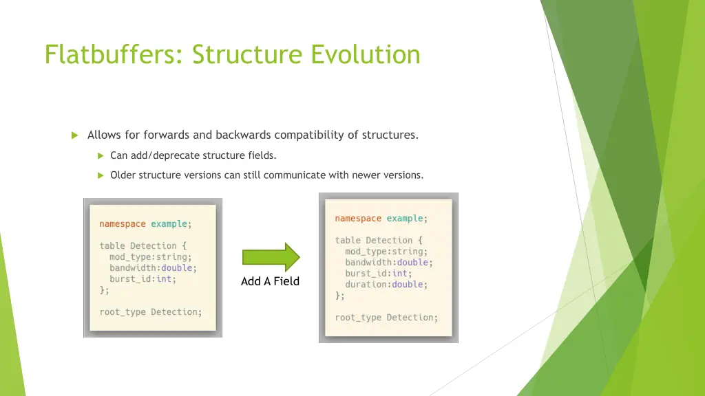 flatbuffers structure evolution