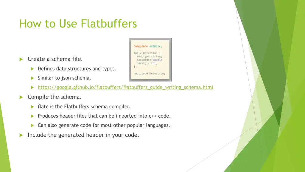 how to use flatbuffers