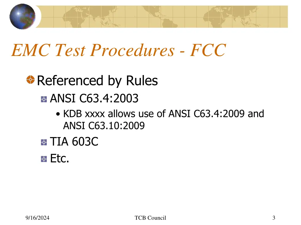 emc test procedures fcc