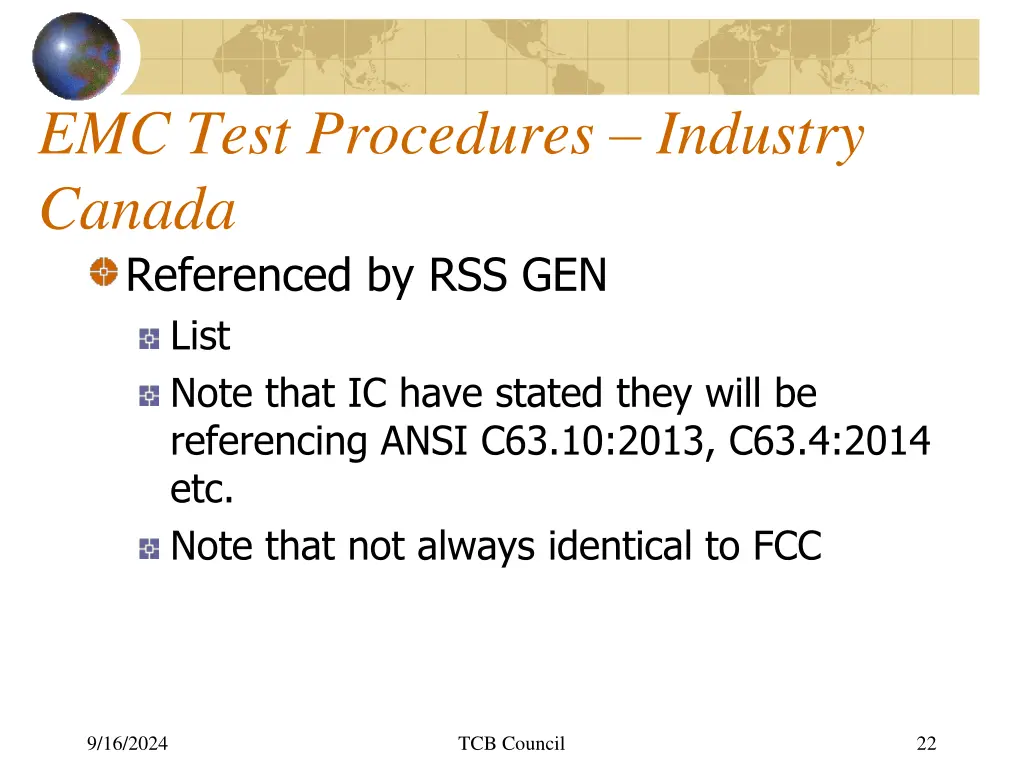 emc test procedures industry canada referenced