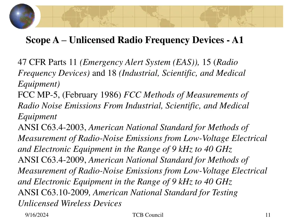 scope a unlicensed radio frequency devices a1