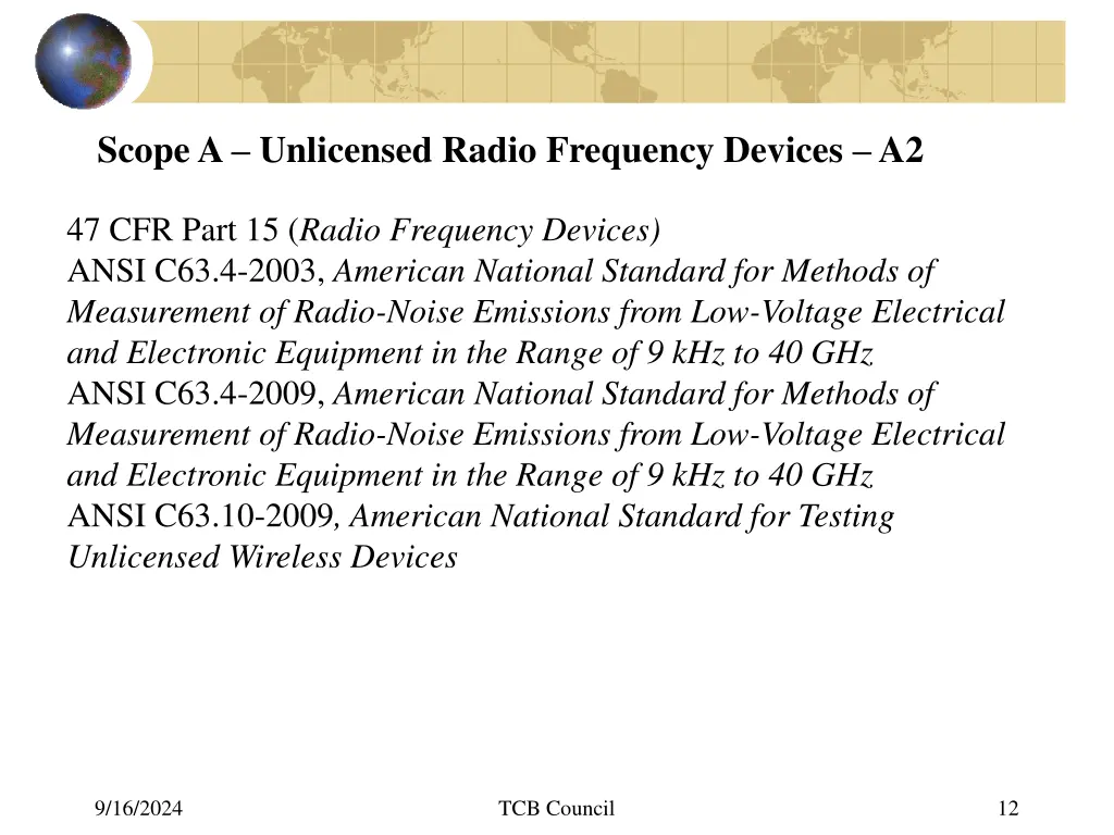 scope a unlicensed radio frequency devices a2