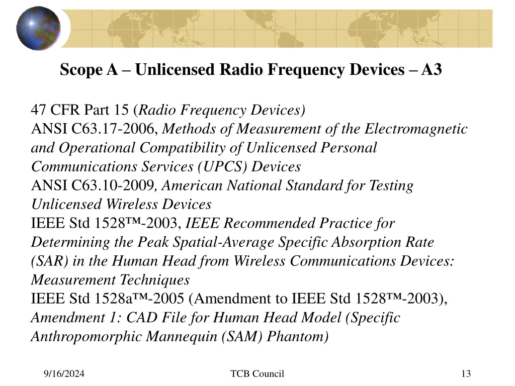 scope a unlicensed radio frequency devices