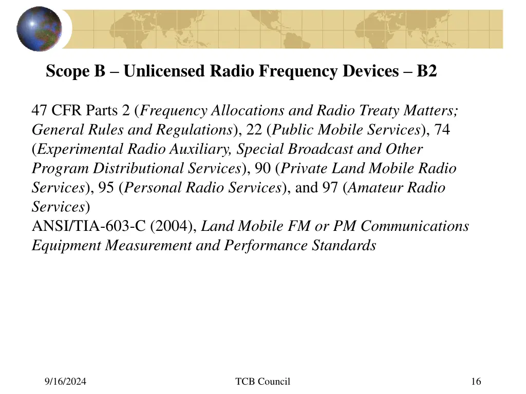 scope b unlicensed radio frequency devices b2