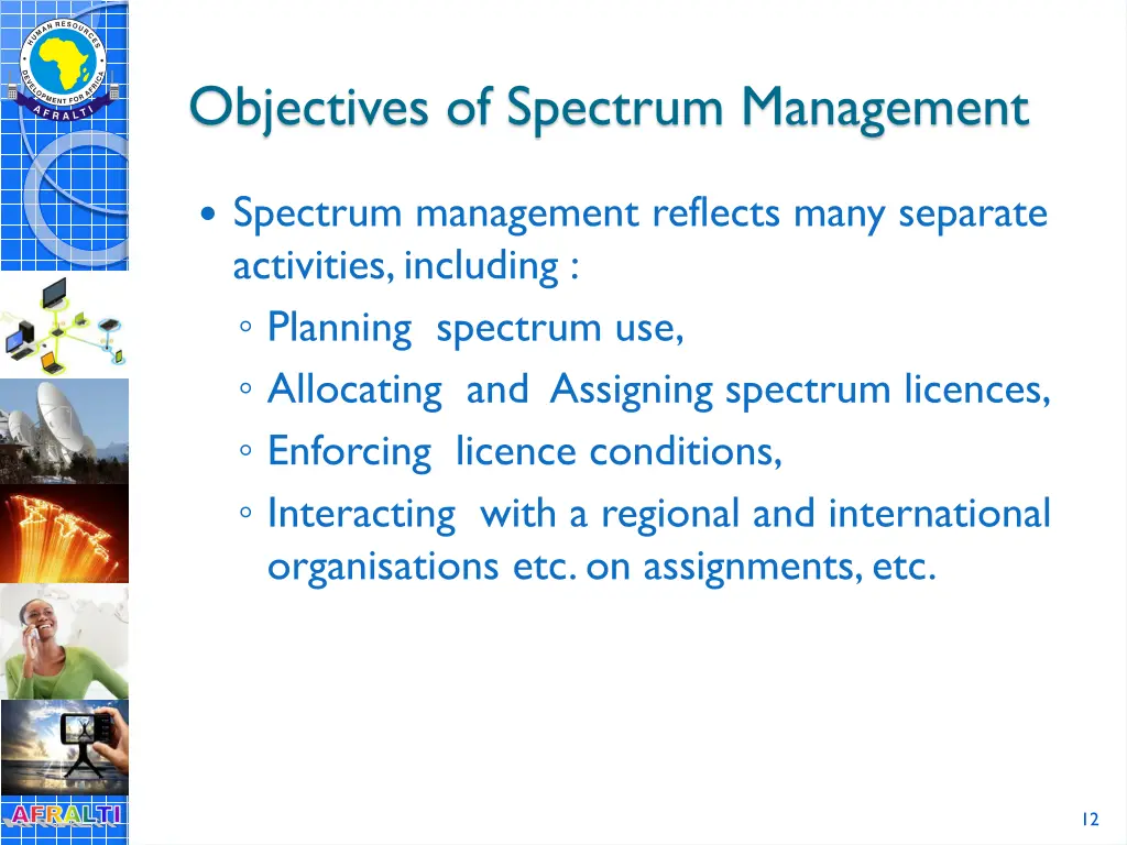 objectives of spectrum management