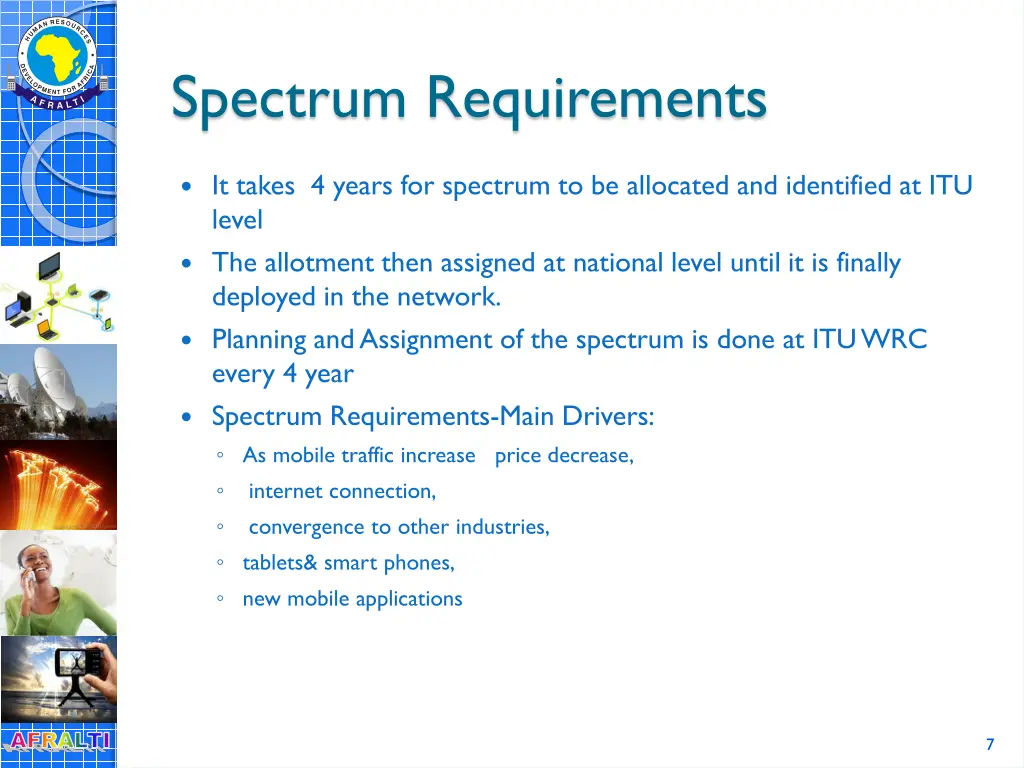 spectrum requirements