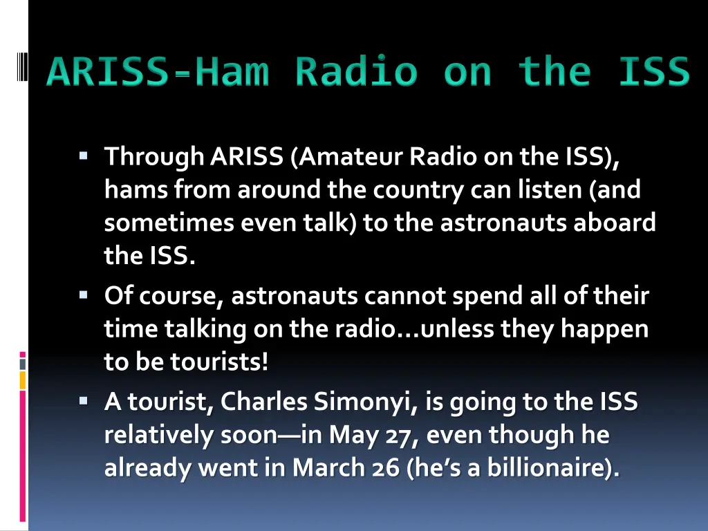 ariss ham radio on the iss