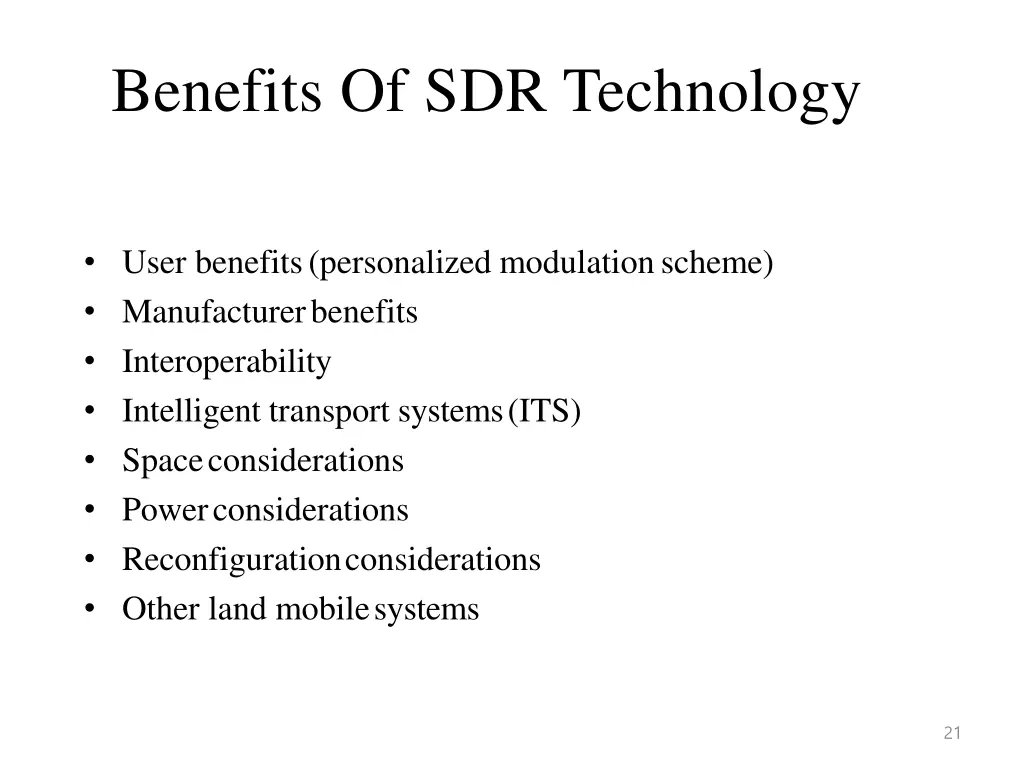 benefits of sdr technology