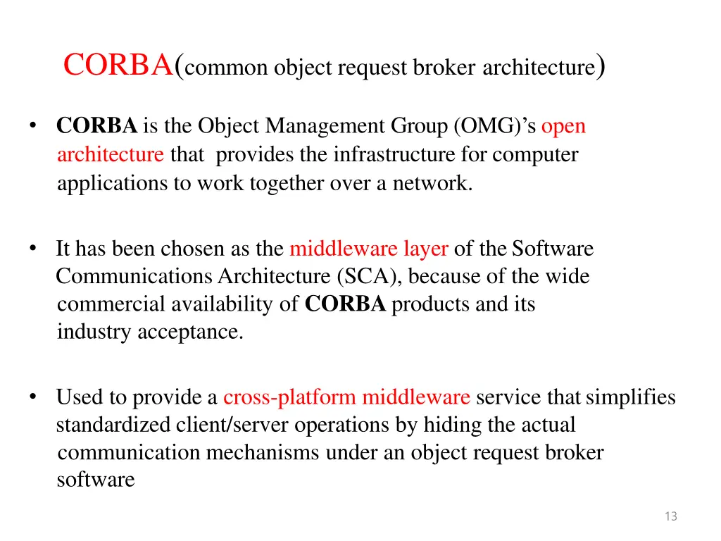 corba common object request broker architecture