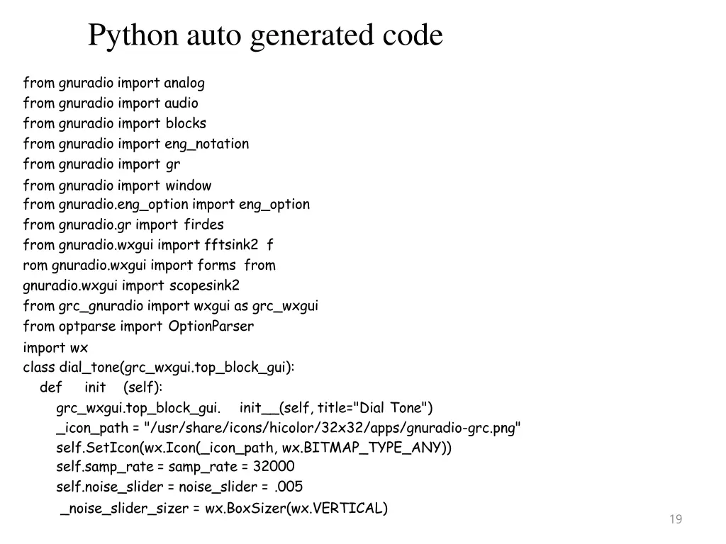 python auto generated code