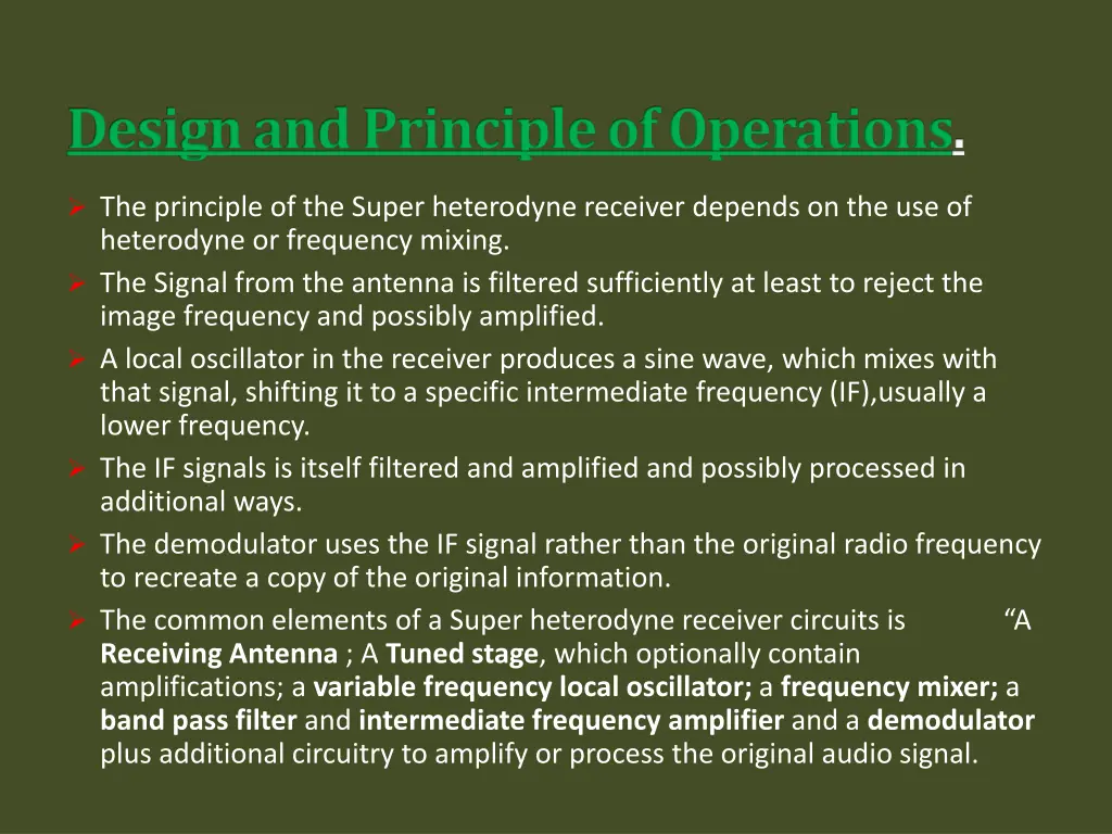 design and principle of operations