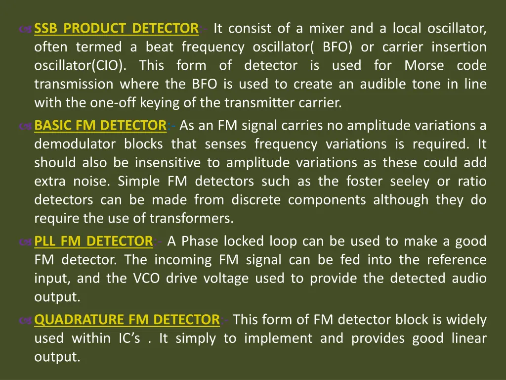 ssb product detector it consist of a mixer