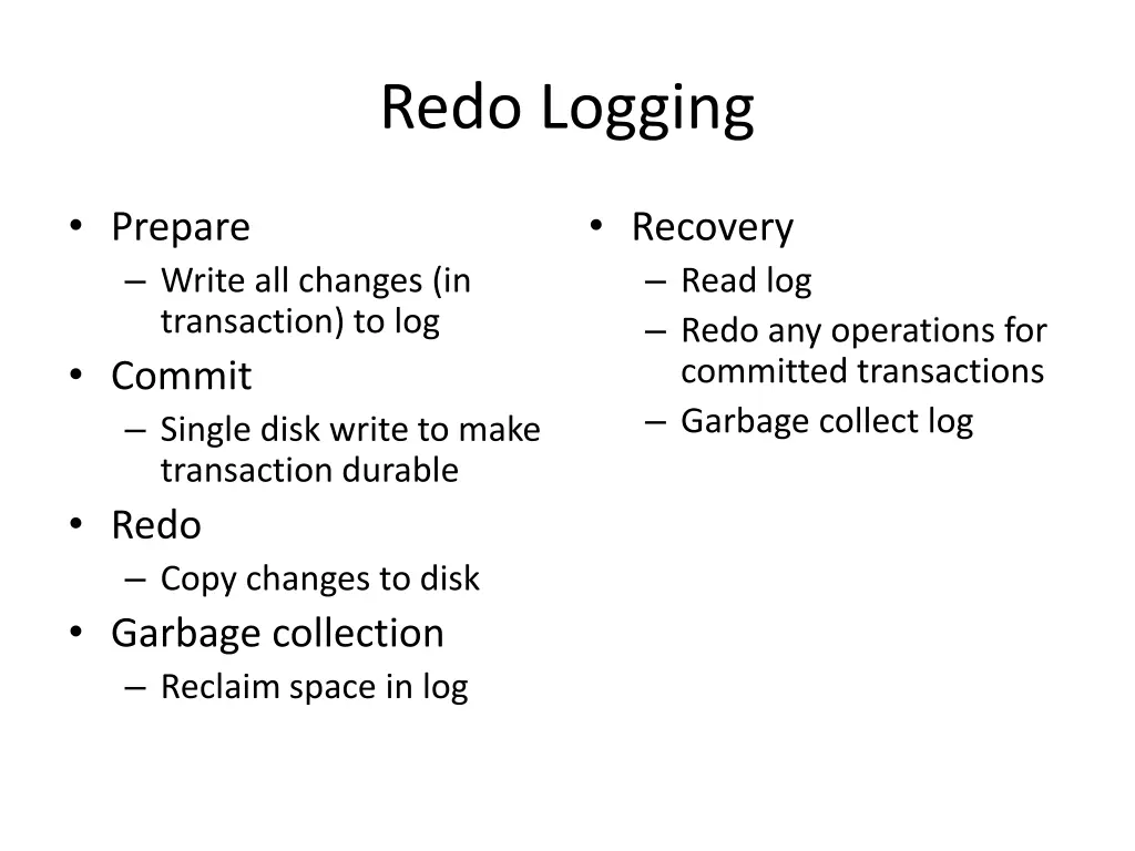 redo logging