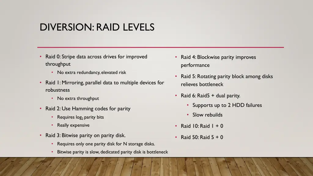 diversion raid levels