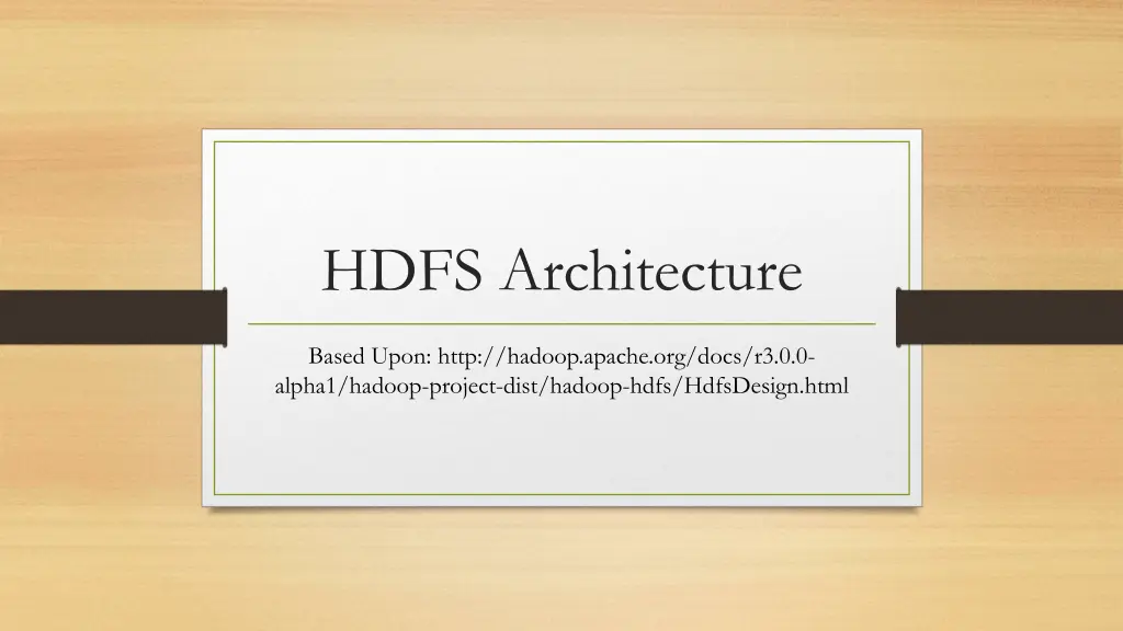 hdfs architecture