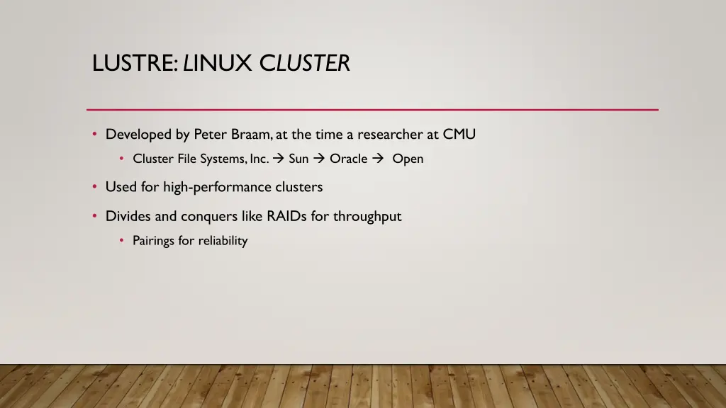 lustre l inux c luster