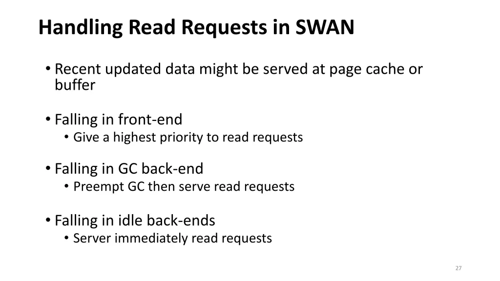 handling read requests in swan