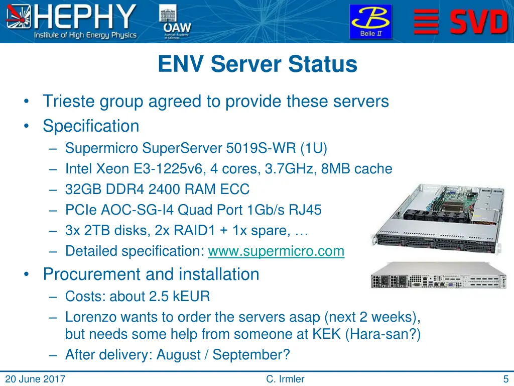 env server status