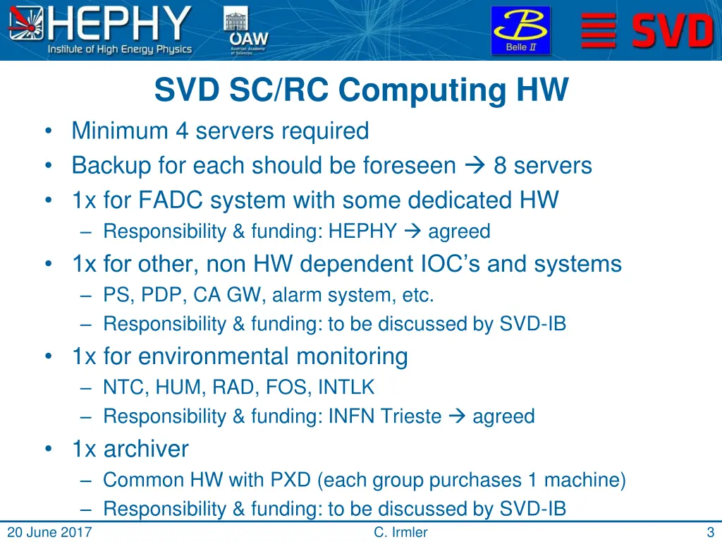 svd sc rc computing hw minimum 4 servers required