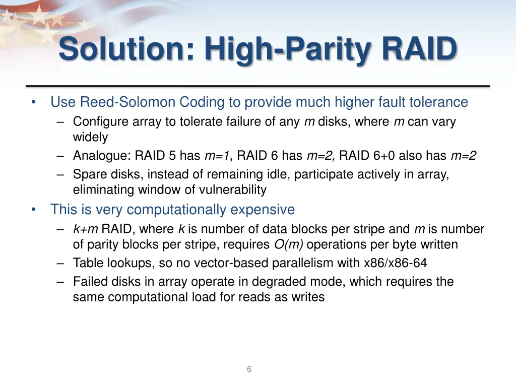 solution high parity raid