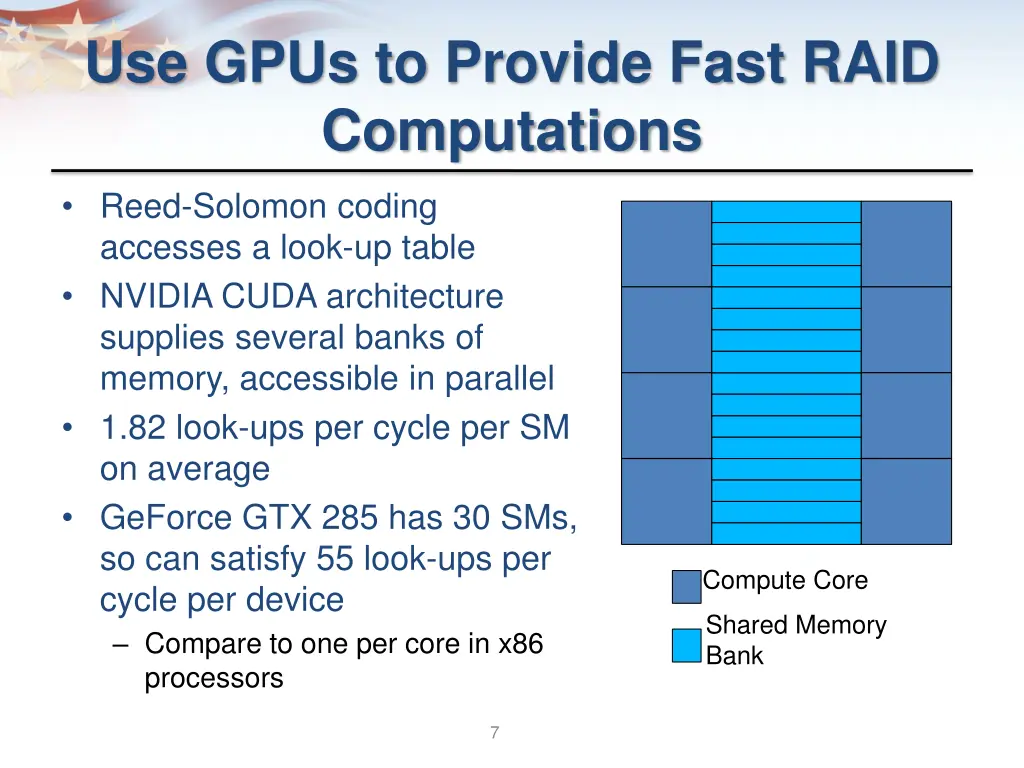 use gpus to provide fast raid computations