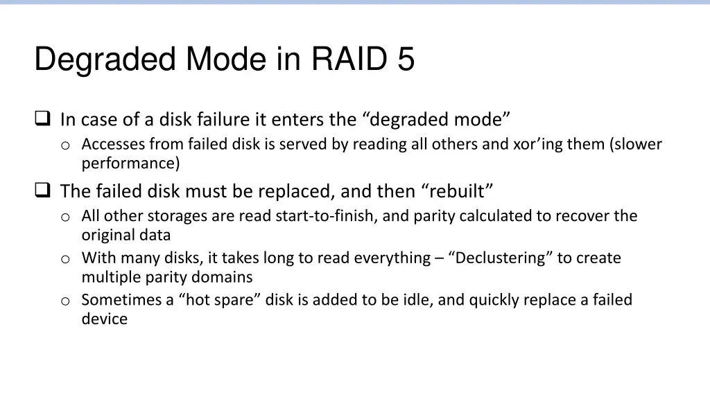 degraded mode in raid 5