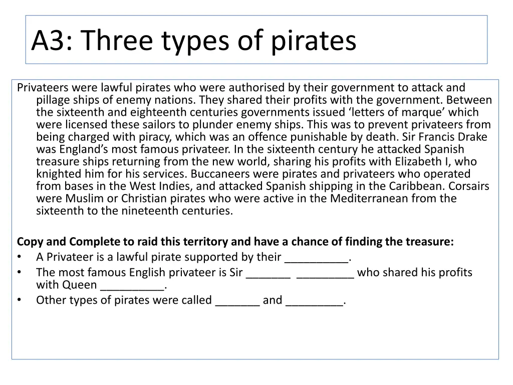 a3 three types of pirates