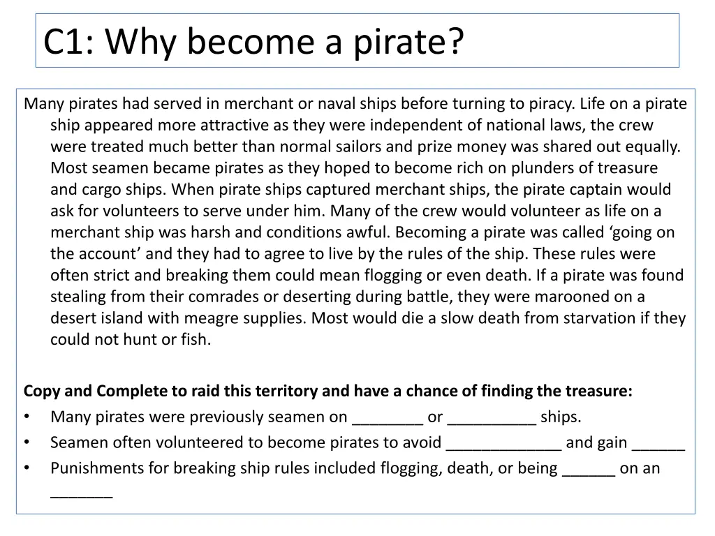 c1 why become a pirate