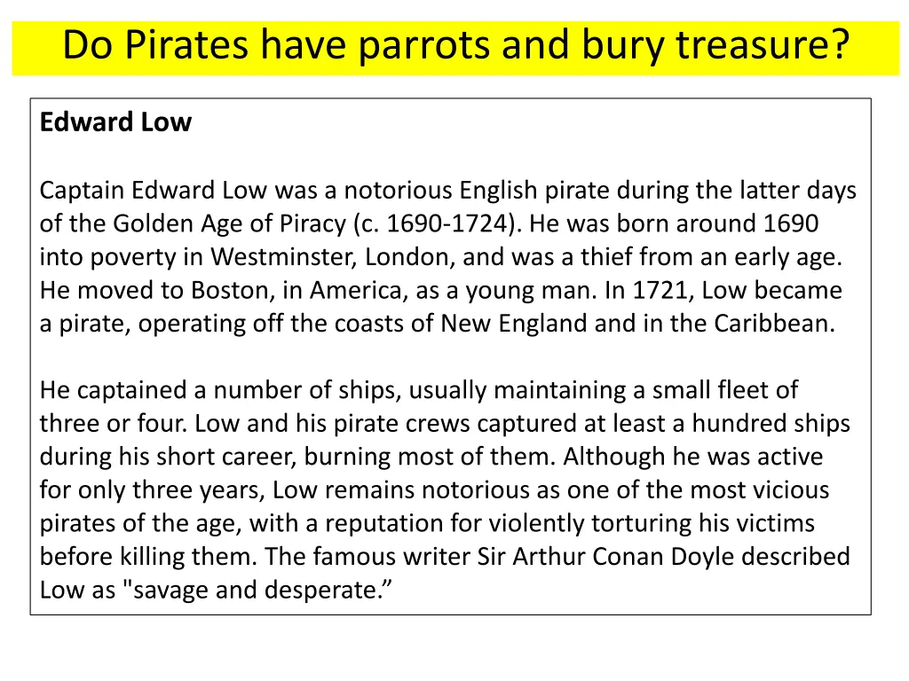 do pirates have parrots and bury treasure 2