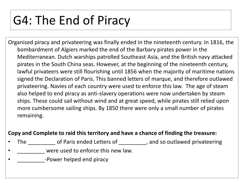 g4 the end of piracy