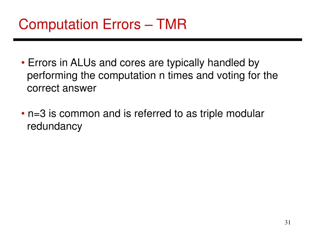 computation errors tmr