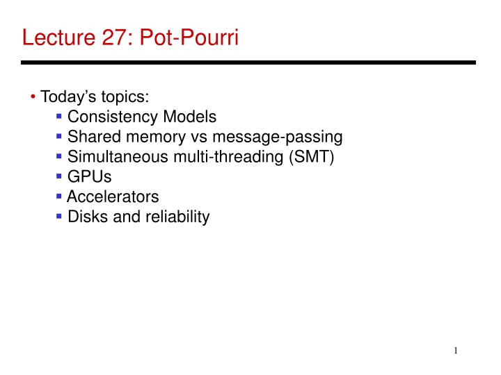 lecture 27 pot pourri